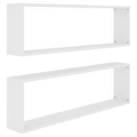 vidaXL Estantes cubo de pared 2 uds contrachapado 100x15x30 cm Blanco, Negro, Gris Mueble Almacenaje Estantería para Oficina, Estudio, Dormitorio Estantería/Librería/ mueble de Almacenamiento - details 1