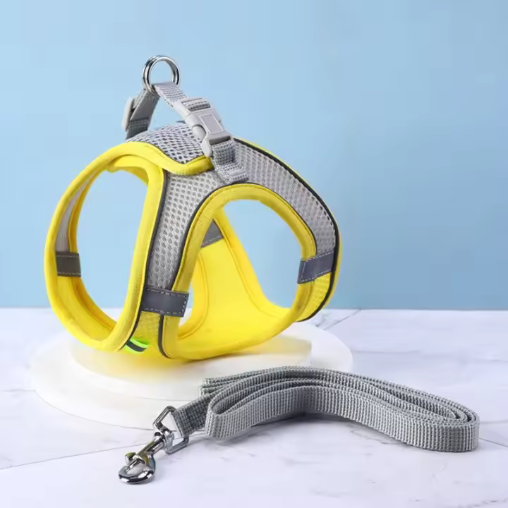 Arnés reflectante para mascotas con correa de pecho ajustable y transpirable para perro gato, L - 1