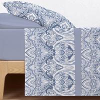 CARPE DIEM Sabanas Invierno térmicas de Coralina Estampadas, Doble Cara Térmica Mod. PAISLEY Azul para Cama 90,105,135,150 y 180 .Gramaje 200 gr/m extra suave - details 2