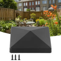 Copa De Poste De Valla Negra ABS 4x4 Pulgadas Para Proteger Vallas De Madera Al Aire Libre Jardín Adornos Accesorios De Jardín - details 11