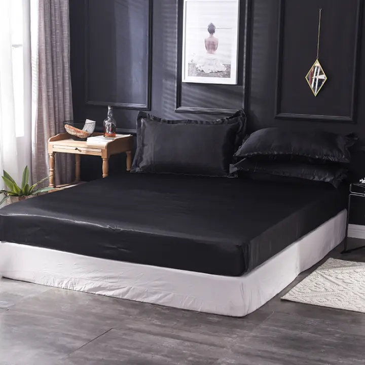 Sábana De Satén Con Fundas Para Almohada Y Colchón Conjunto De Cama Falso Seda Tamaño Full Queen King Para Decoración De Dormitorio - 1