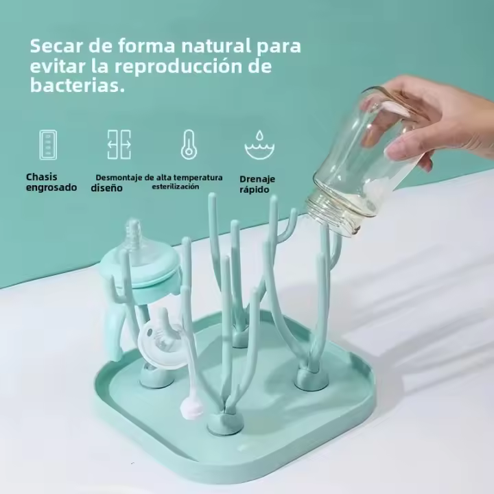 Estante De Secado Multifuncional Portátil Verde Soporte Para Botellas De Bebé Desmontable Estante De Secado - 1