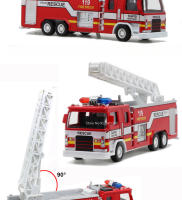 Camión De Bomberos De Escala 1:32 Juguete De Coche De Metal Con Ruedas De Goma Música Luz Función Retroalimentada Tanque De Agua Regalo Para Niños - details 8