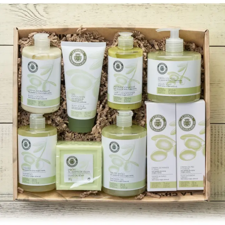 La Chinata. Cesta Mediana Cosmética para regalo, cosméticos elaborados con aceite de oliva virgen extra - 1