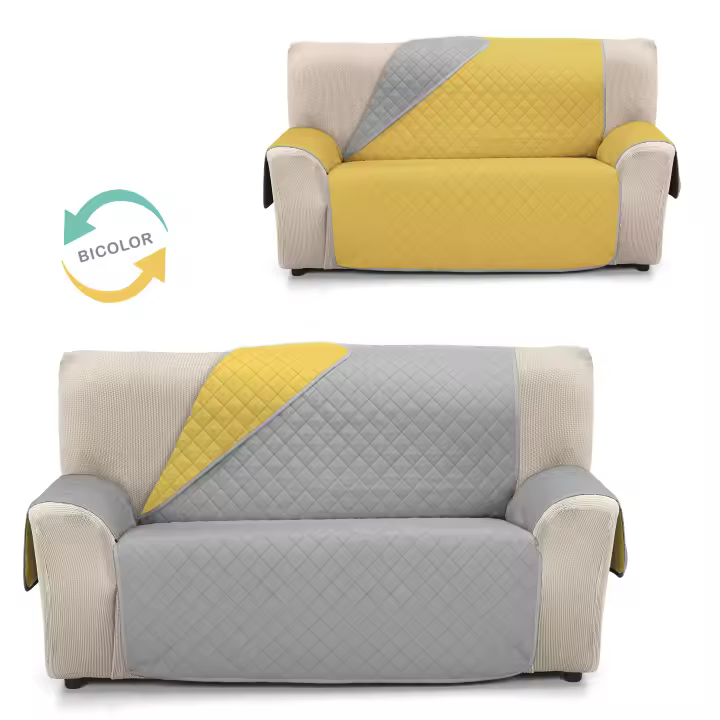 Cubre Sofá Reversible JOYA de Valentia Home | Acolchado | Protección Completa | Ajuste Perfecto | Protector funda sofá | Funda Sofá para Inviero y Verano - 1