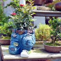 Estatua De Resina En Forma De Pantalones De Vaquilla Para Maceta De Suculentas Adorno Floral Para Jardín Interior Patio Exterior - details 2