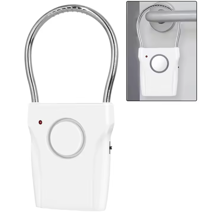 Alarma De Manija De Puerta Portátil Con Ajustes Adaptables 110dB Seguridad Operada Por Batería Equipamiento De Alarma - 1