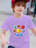 Camiseta De Algodón Para Niños Con Estampado De Aventura Cósmica Manga Corta Versátil Ropa Creativa Para Verano - details 10