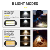 BORUiT K351 Linterna Frontal LED Potente Tipo-C Recargable Luz Cálida Impermeable Para Camping Pesca Torcha Frontal - details 2
