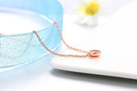 Collar Colgante Redondo De 1 Carrat De Circonita Cubica Para Mujer Color Rosa Oro Colorido Cristal Cadena En El Cuello Joyería - details 6