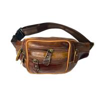 MEJORADA Riñoneras de cuero genuina para hombre con cremallera de 7 compartimientos.alta calidad y gran capacidad. - details 1