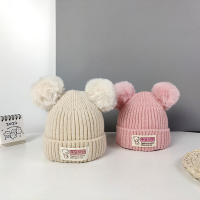 Gorro De Punto Para Bebés Niñas Otoño Invierno Con Pompón Bonnet Infantil Accesorios Nuevos Warmer Para Niños Cabezas Estilo Cute - details 2