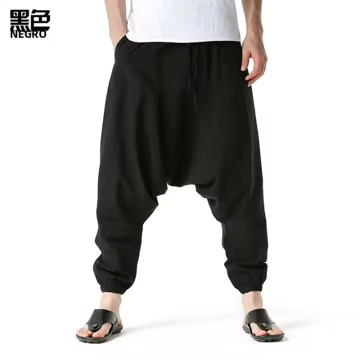 Pantalones Harem Hiphop Para Hombre Pantalones Casuales Yoga Libre De Caderas Estilo Deportivo Material Algodón Talla Grande - 1