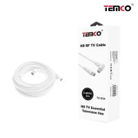 TEMCO Cable de Antena Blanco 1,8m 3m 5m, Macho a Macho, Alargador de Antena, Cable para TV, Cable Antena para Television, con 1 Clavija angular. Cable Antena de TV acodado de 75 Ohm, - details 2