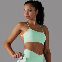 Top Deportivo Para Mujer Sexy Cruzado En Yoga Gimnasio Entrenamiento Correr Estirable Fitness Tank Top Transpirable Nylon - details 15