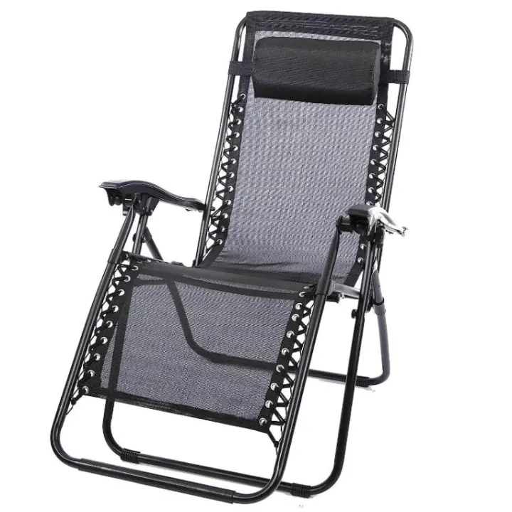 Silla plegable gravedad cero silla tumbona ajustable sillón reclinable con reposacabeza gravedad, medida 190x58x30, peso 6kilos  cero para playa, jardín, terraza, patio - 1
