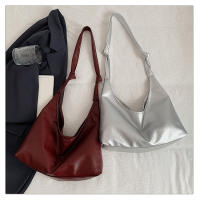 Bolso De Hombro Grande Y De Gran Capacidad Vintage 2025 Para Mujeres Bolso Cruzado De Moda Y Sencillo Con Una Corredera En Colores Negro Rojo Vino Plata Marrón Y Blanco - details 18