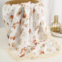 Manta De Algodón Muselina Para Bebé Con Borlas Swaddle Recibimiento Para Recién Nacidos Funda De Cuna Y Silla De Coche - details 8