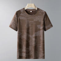 Camiseta De Manga Corta Para Hombre Con Marca Personalizable Tela De Malla De Seda Hielo Transpirable Cuello Redondo Estilo Casual - details 6