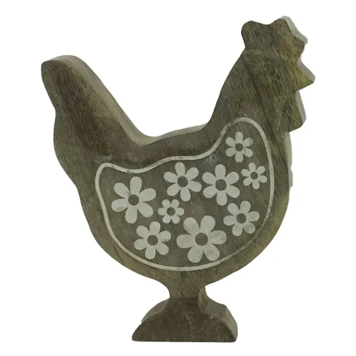 Signes Grimalt ORIGEN Home Decor Gallina De Madera Animales | Figura de Gallina Marrón - 18x15x3cm 32724 - 1