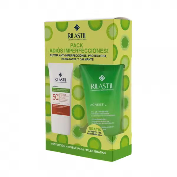 RILASTIL ACNESTIL SPF50+ CREMA SEBO-REGULADORA 40 ML + REGALO GEL LIMPIADOR 50 ML - 1