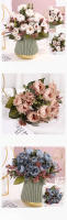 Decorativo Mini Peonía Artificial Para Centro De Mesa Y Boda Bouquet De Flores Sintéticas Vintage Para Exhibición En El Hogar - details 0