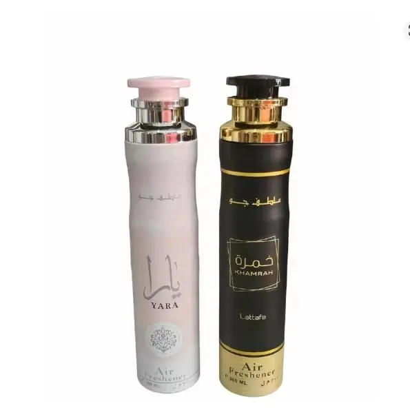 Pack Ambientadores Lattafa Yara Rosa y Khamrah - 300ml X 2 Unidades, Spray de casa y tejido olores dulces, florales ,duraderos, orientales NOVEDA - 1