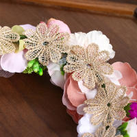 Corona De Flores Artificiales Para Novia Y Mujeres Adorno De Cabeza De Novia Diadema De Flores Tamaño M Accesorio Para El Cabello De Fiesta - details 5