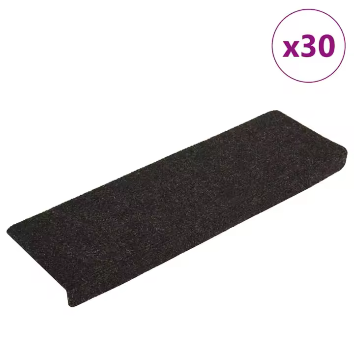 vidaXL Alfombrilla autoadhesiva escalera 30 uds marrón oscuro - 1