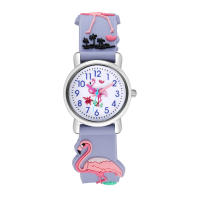 Reloj Infantil De Cuclillas Con Patrón De Flamenco Divertido Resistente Al Agua De Moda Y Casual Con Marcadores Arábigos Y Correa De Goma - details 9