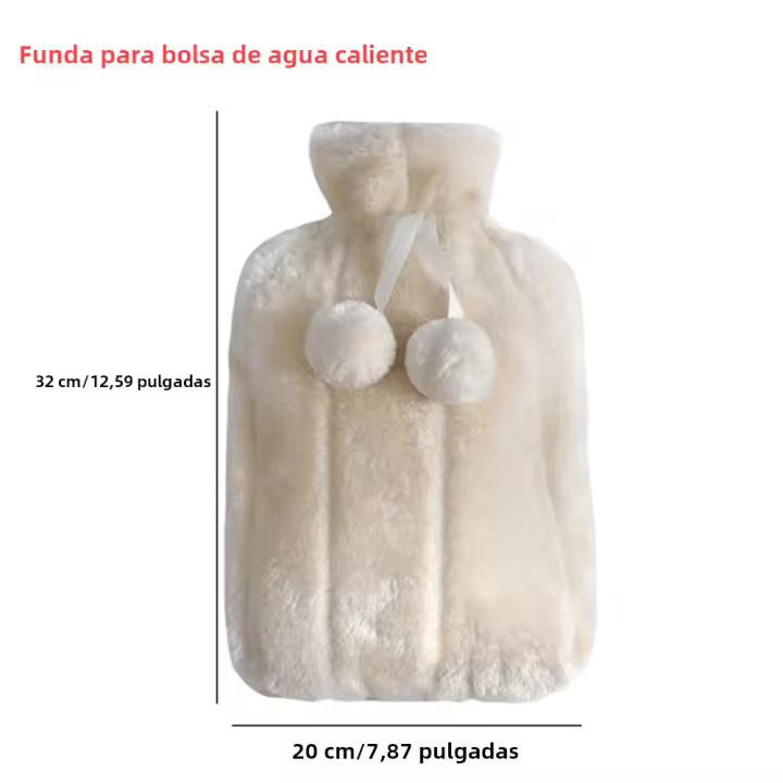 Funda De Botella De Agua Caliente De 2L De Goma Invierno Calentador De Manos Y Pies Resistente a Explosiones Cubierta De Peluche Para Botella De Agua Caliente - 1