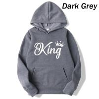 Sudadera De Capucha Largo Manga Para Mujer Estampado Rey Y Reina Casual Streetwear Para Pareja Otoño E Invierno - details 9