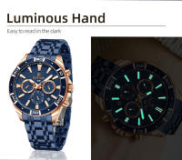 Reloj De Pulsera De Negocios REWARD VIP Nueva Diseño Reloj De Cuarzo Para Hombres Acero Inoxidable Resistente Al Agua Cronógrafo Luminoso Deportivo - details 15