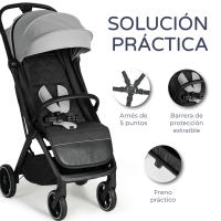 Ms - Silla de Paseo iWalk Autofolding | Carrito Bebe ligero desde Nacimiento hasta 48 meses o 22 kg | Botón Plegado rápido, Amortiguadores, Capota XXL Hidrófoba, ruedas grandes y reclinación máxima - details 0