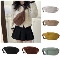 Bolso De Hombro Para Mujer De Corduroy Estilo Fashion 2024 Bolso De Pecho Cruzado Mochila Bananera De Cinturón De Bum Bolsa De Estudiante Con Cinturón - details 0