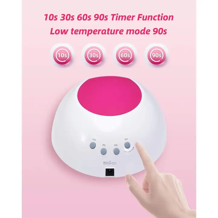 SUNUV Lámpara Secadora de Uñas, Profesional LED UV Lampara Uñas de Gel, Curado Luz en 4 Modos para Tiempo 10s, 30s, 60s y 90s - 1