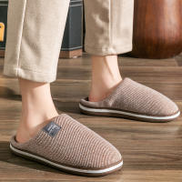 Tacones Bajos Para Hombre De Algodón Suave Y No Resbaladizos De Invierno Tallas Grandes 40-51 Zapatillas Interiores Cómodas Y Cálidas Con Forro De Peluche - details 6