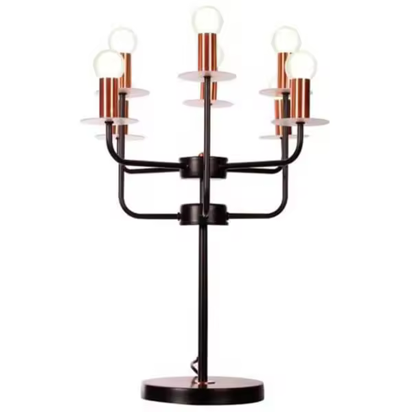 Sklum Lámpara de Sobremesa Candelabra 8 Brazos E14 25W Negro/cobre 60x50x50 Cm - Diseño Exclusivo - 1