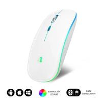 Ratón Inalámbrico por Bluetooth Subblim LED Dual Flat/ Batería recargable/ Hasta 1600 DPI/ Blanco/Negro - details 0