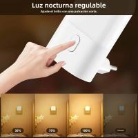 Juego De 1/2 Luces Nocturnas LED Inteligentes Mini Luz Blanca Cálida Ajustable Sensor De Luz Plug-In Para Dormitorio Baño Cocina - details 1