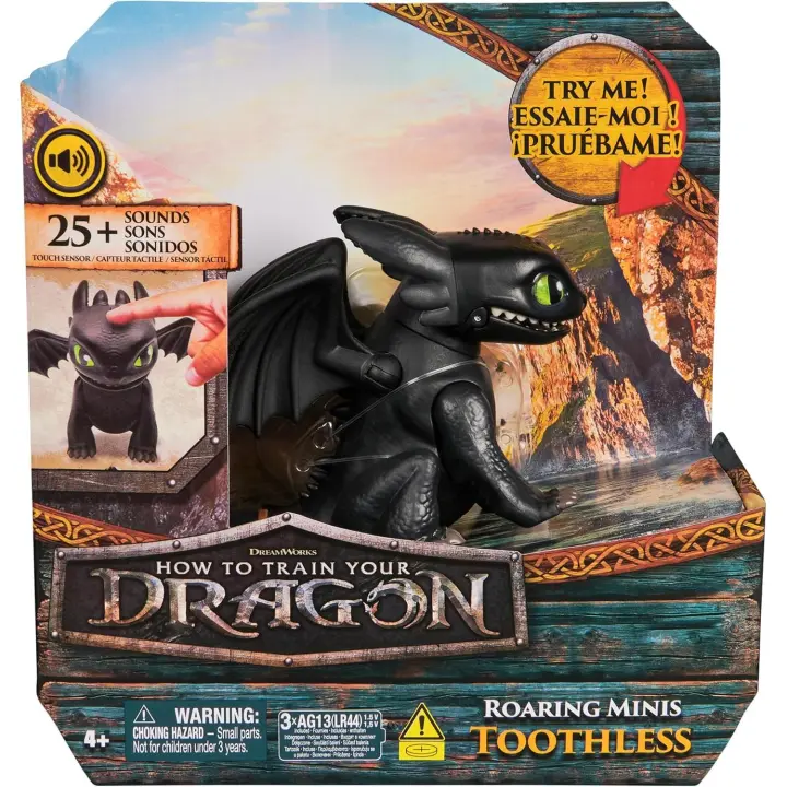 Dragons- DreamWorks How to Train Your, Roaring Minis Toothless, Interactive Dragon Toy with 25 Sounds, Kids Toys for Boys & Girls Ages 4 & up, Multicolor (Spin Master 6074239) - 1