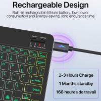 Teclado Bluetooth Con Iluminación Retroiluminada Y Ratón Para iPad Compatibles Con iOS Android Windows Recargables Para Dispositivos De 10 Pulgadas - details 4