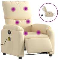vidaXL Sillón reclinable de masaje eléctrico tela Gris claro, Gris oscuro, Negro Sillon Dormitorio Sillon Comodos Silla Relax Sillón Sofá - details 8