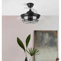 FABRILAMP PREMIUM Ventilador Motor Dc Tornado Mini NEGRO 3x bombilla E27 40/91D 3aspas Desplegables 6velocidades C/remoto Y Temporizador 1/4H Verano/Invierno Incluye mando a distancia y dos tijas de 10 y 25cm Productos originales calidad de confianza - details 0