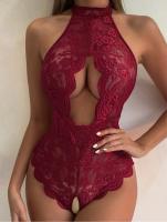 Lencería Sexy Roja Sin Costuras Para Mujer Ropa Erótica De Encaje Vestido De Banoquillo Translúcido Bodysuit Sexy Con Apretador - details 3