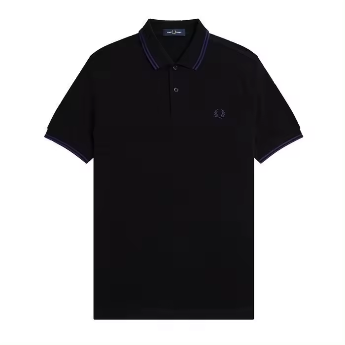 Fred Perry Slim Fit Twin Tipped Polo Black / French Navy / French Navy - 1