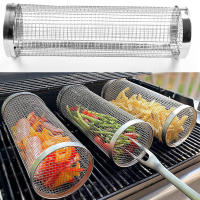 Horno De Barbacoa De Acero Inoxidable Relleno De Jaula Para Camping Y Picnics Olla De Cocina Al Aire Libre Redondo Para Campamento Y Fogata Cesta Giratoria De Barbacoa - details 2