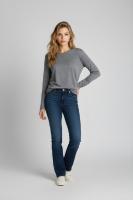 Descubre nuestra camiseta fluida de mujer con cuello redondo, manga larga y bolsillo delantero, tejido suave y elástico ideal para looks diarios cómodos - REF: 9017-1 - details 25