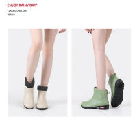 Botas De Lluvia Para Mujer Cortas Moda Impermeables Zapatos Casuales De Goma Antideslizantes Suela Gruesa Versátiles Para Todas Las Estaciones - details 16
