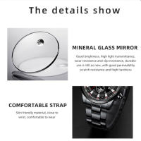 Reloj De Pulsera Para Hombre DEYROS 4 Piezas Estilo Deportivo Sencillo Moda Casual Regalo Ideal Para Padre Material De Acero Inoxidable Resistente Al Agua - details 5